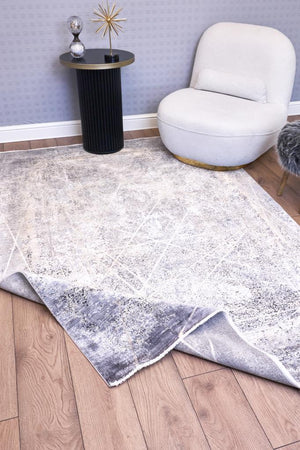 Queen Anthracite Bamboo Woven Modern Living Room Rug 8111