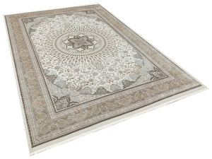 Queen Beige Bamboo Woven Modern Living Room Rug 8117