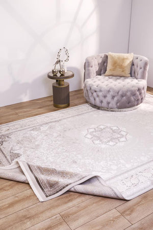 Queen Beige Bamboo Woven Modern Living Room Rug 8117