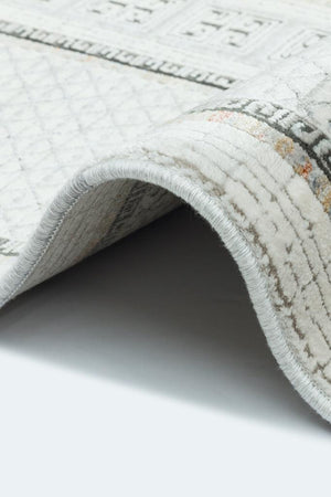 Queen Cream Bamboo Woven Modern Living Room Rug 8105