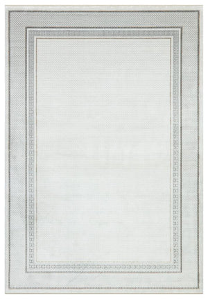 Queen Cream Bamboo Woven Modern Living Room Rug 8105