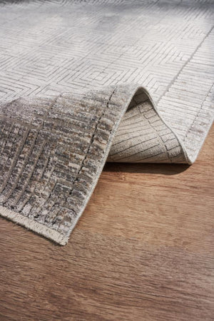 Queen Cream Bamboo Woven Modern Living Room Rug 8108