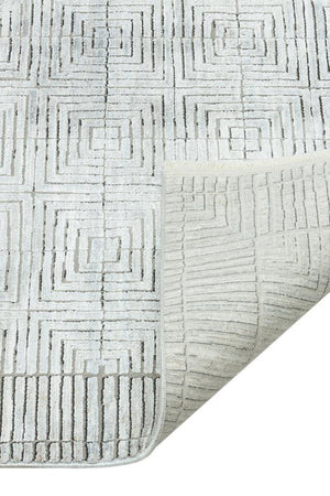 Queen Cream Bamboo Woven Modern Living Room Rug 8108