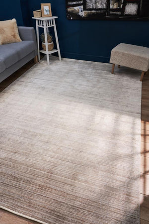 Queen Cream Bamboo Woven Modern Living Room Rug 8110