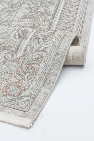 Queen Cream Bamboo Woven Modern Living Room Rug 8116