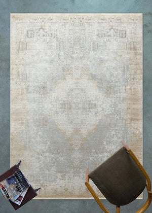 Queen Gold Bamboo Woven Modern Living Room Rug 8101