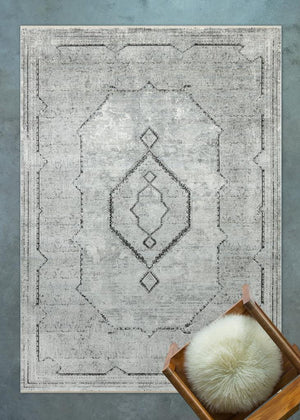 Queen Gray Bamboo Woven Modern Living Room Rug 8104