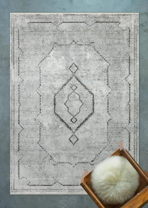 Queen Gray Bamboo Woven Modern Living Room Rug 8104