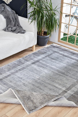 Queen Gray Bamboo Woven Modern Living Room Rug 8106