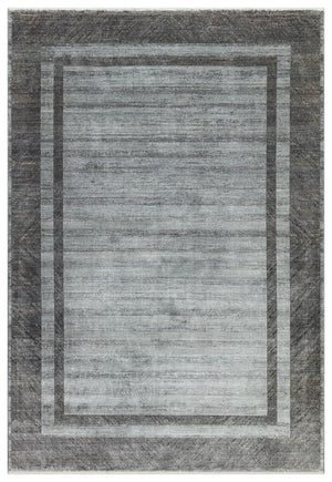 Queen Gray Bamboo Woven Modern Living Room Rug 8106