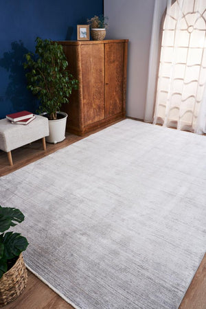 Queen Gray Bamboo Woven Modern Living Room Rug 8109