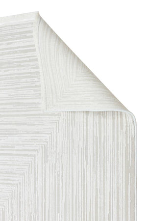 Queen White Bamboo Woven Modern Living Room Rug 8112