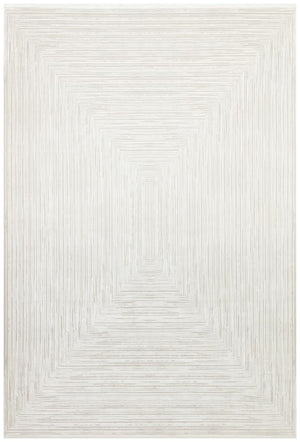 Queen White Bamboo Woven Modern Living Room Rug 8112