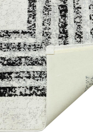 Riena Thin Black Kitchen Rug with Washable Non-Slip Base 1142