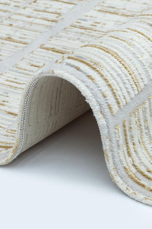 Riena Thin Cream Kitchen Rug with Washable Non-Slip Base 1152