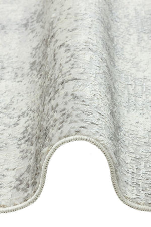 Riena Thin White Kitchen Rug with Washable Non-Slip Base 1111