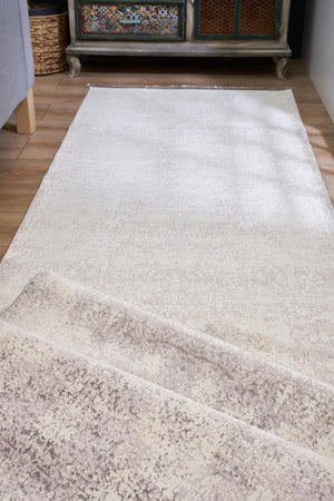 Riena Thin White Kitchen Rug with Washable Non-Slip Base 1111