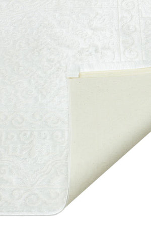 Riena Thin White Kitchen Rug with Washable Non-Slip Base 1121