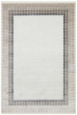 Savannah Modern Framed Cream Area Rug