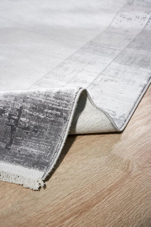 Serenity Gray Viscose Woven Modern Living Room Rug 7811