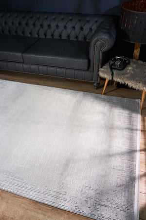 Serenity Gray Viscose Woven Modern Living Room Rug 7822