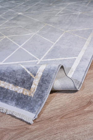 Serenity Gray Viscose Woven Modern Living Room Rug 7841