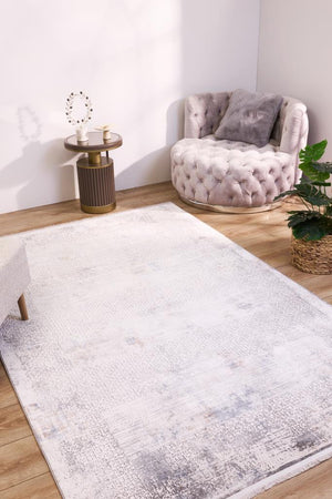 Serenity Gray Viscose Woven Modern Living Room Rug 7871