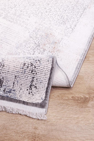 Serenity Gray Viscose Woven Modern Living Room Rug 7871