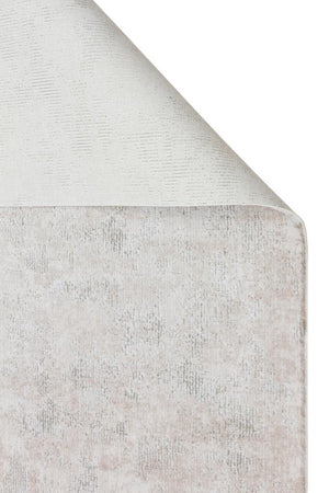 Solid Modern and Plain Patterned Fringed Beige Rug 8351