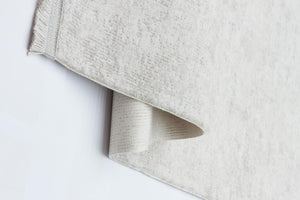 Solid Modern and Plain Patterned Fringed Cream Rug 8353