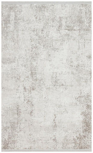 Solid Modern and Plain Patterned Fringed Gray Rug 8342