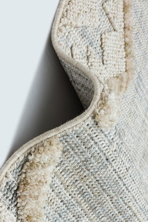 Vesta Scandinavian and Embossed Patterned Beige Area Rug 9542