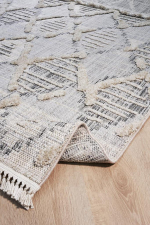Vesta Scandinavian and Embossed Patterned Beige Area Rug 9561