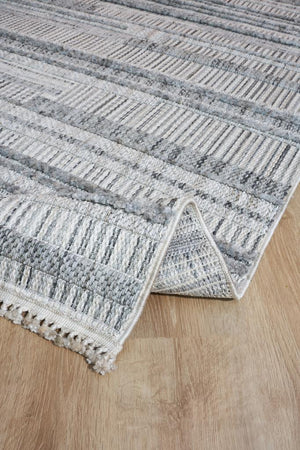 Vesta Scandinavian and Embossed Patterned Gray Area Rug 9531