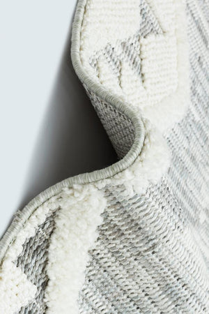 Vesta Scandinavian and Embossed Patterned White Area Rug 9541