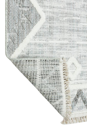 Vesta Scandinavian and Embossed Patterned White Area Rug 9541