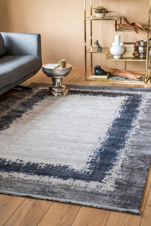 Vivaldi Blue Modern Living Room Rug 9701