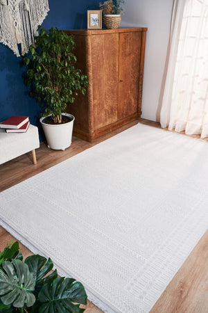 Vivaldi White Modern Living Room Rug 9761