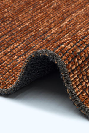 Zenith Washable Plain Pattern Terracotta Rug 8903