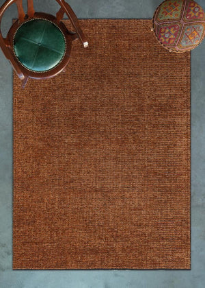 Zenith Washable Plain Pattern Terracotta Rug 8903