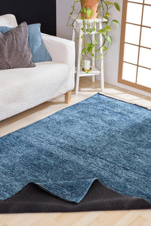 Zenith Washable Plain Pattern Turquoise Rug 8906
