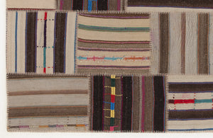 Naturel Over Dyed Kilim Patchwork Unique Rug 5'3'' x 7'7'' ft 160 x 230 cm
