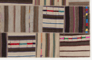 Naturel Over Dyed Kilim Patchwork Unique Rug 5'3'' x 7'7'' ft 160 x 230 cm