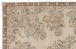 Beige Over Dyed Vintage Rug 6'8'' x 9'7'' ft 203 x 293 cm