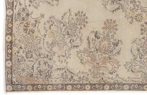 Beige Over Dyed Vintage Rug 6'8'' x 9'7'' ft 203 x 293 cm