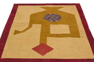 Mixed Over Dyed Kilim Patchwork Unique Rug 4'5'' x 6'4'' ft 134 x 194 cm