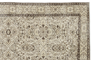 Beige Over Dyed Vintage Rug 5'9'' x 9'9'' ft 175 x 296 cm