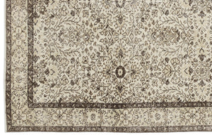 Beige Over Dyed Vintage Rug 5'9'' x 9'9'' ft 175 x 296 cm