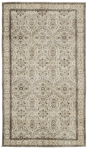 Beige Over Dyed Vintage Rug 5'9'' x 9'9'' ft 175 x 296 cm