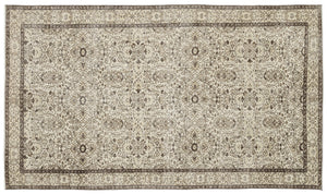 Beige Over Dyed Vintage Rug 5'9'' x 9'9'' ft 175 x 296 cm